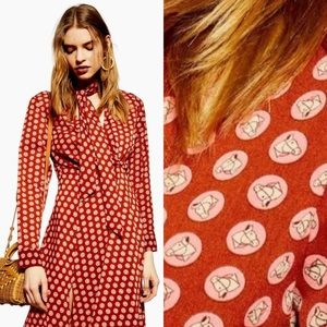 horse coin midi dress